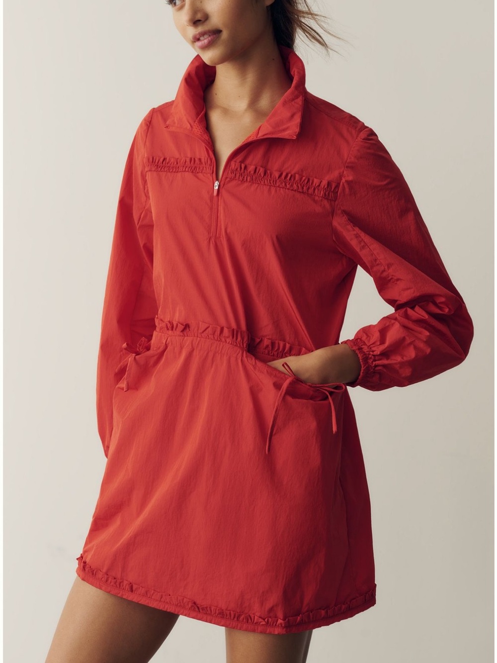 Daily Practice Anorak Dress in Red